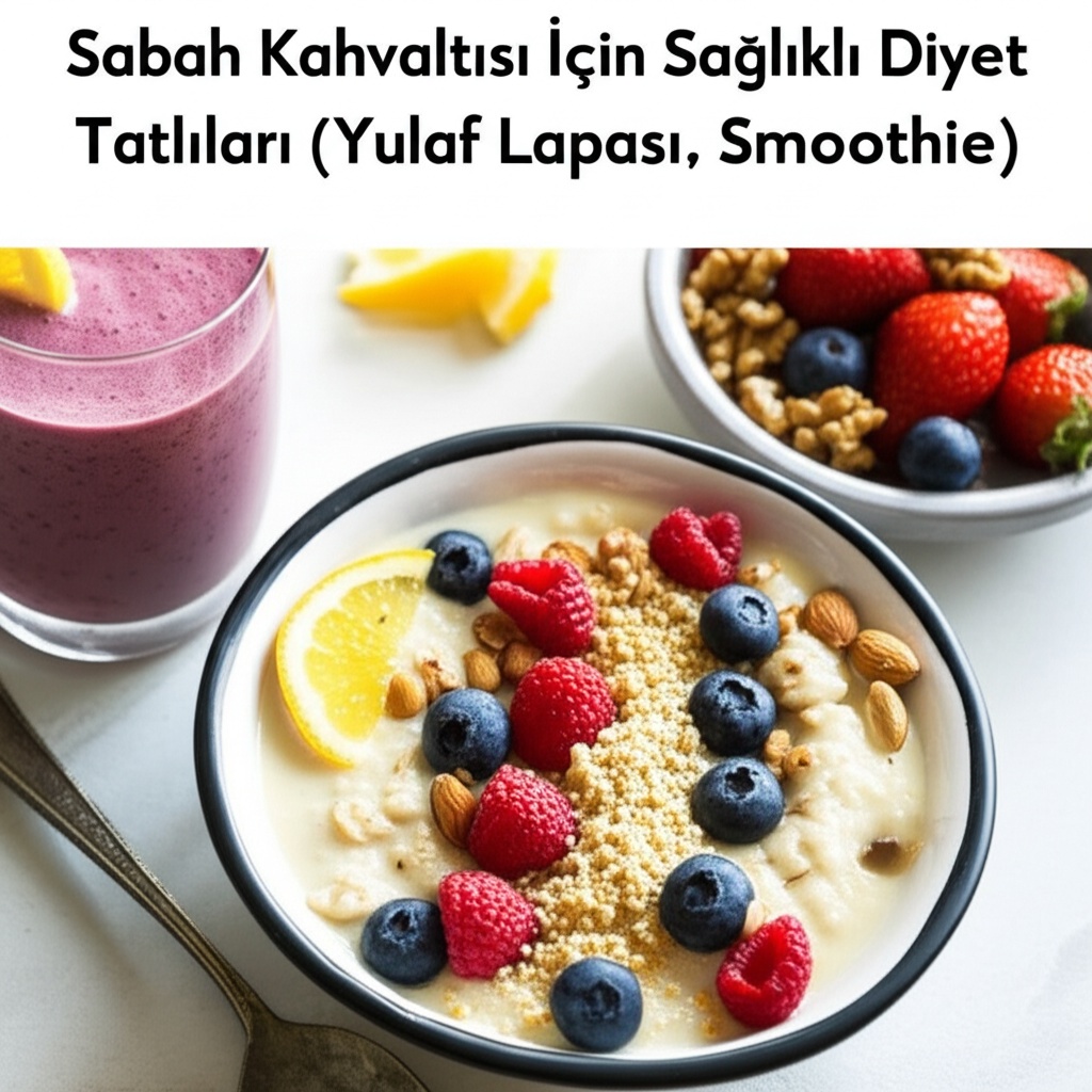 Sabah Kahvaltısı İçin Sağlıklı Diyet Tatlıları (Yulaf Lapası, Smoothie)