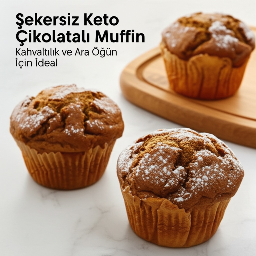 Şekersiz Keto Çikolatalı Muffin: Kahvaltılık ve Ara Öğün İçin İdeal